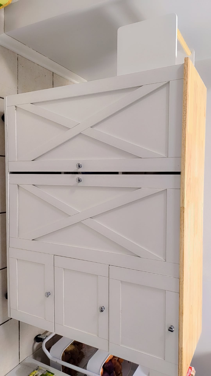 Foldable Kitchen Island Cart with Storage