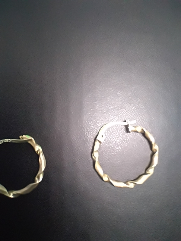 Italian Yellow Gold Twisted Hoop Earrings - photo 2