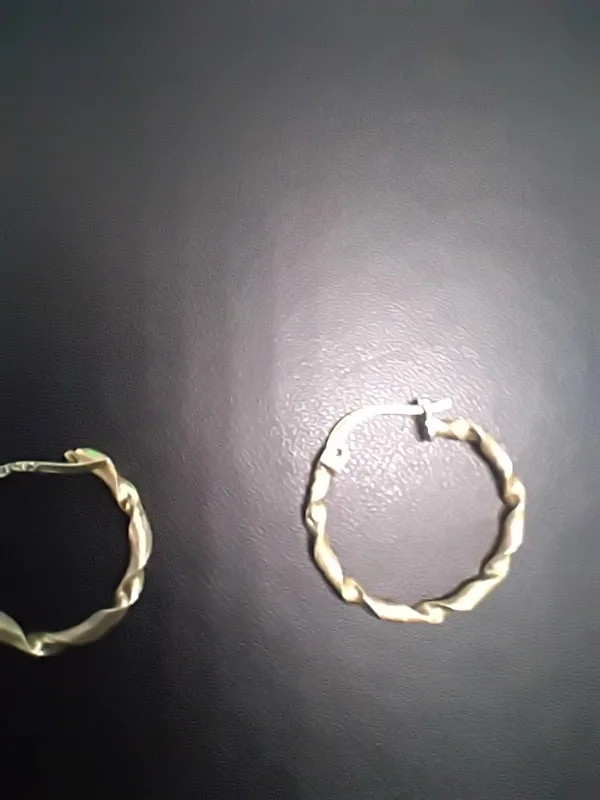 Italian Yellow Gold Twisted Hoop Earrings image indicator(2)