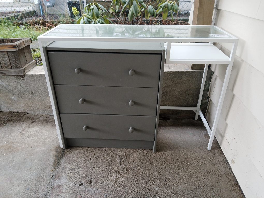 Ikea Vittsjo Desk and Small Wood Dresser