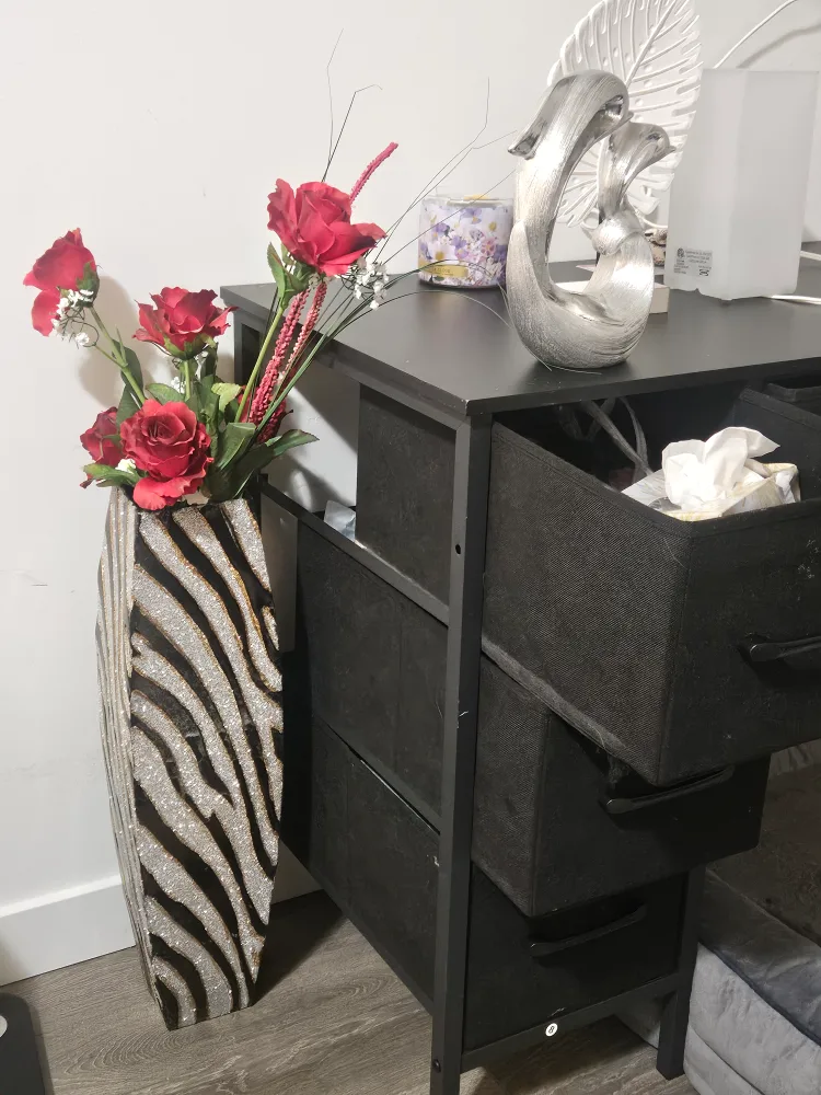 Pair of Elegant Black and Gold Zebra Print Vases image indicator(2)