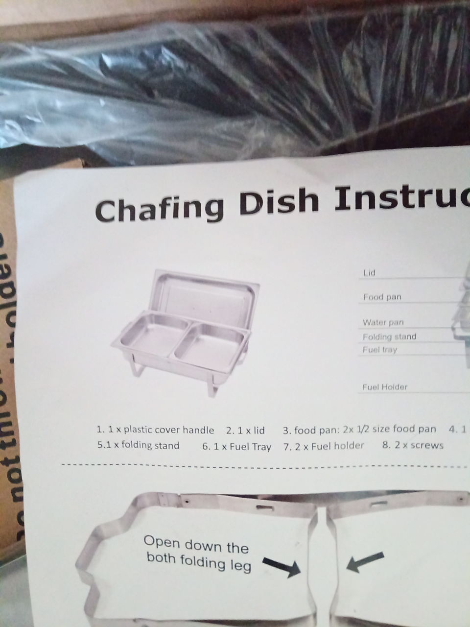 New Chafing Dish with Stand and Lid