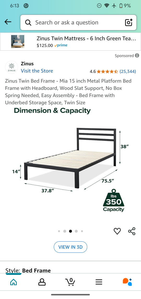 Zinus Mia Twin Metal Platform Bed Frame - photo 5