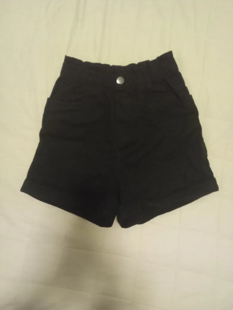 H&M Black Denim Shorts thumbnail