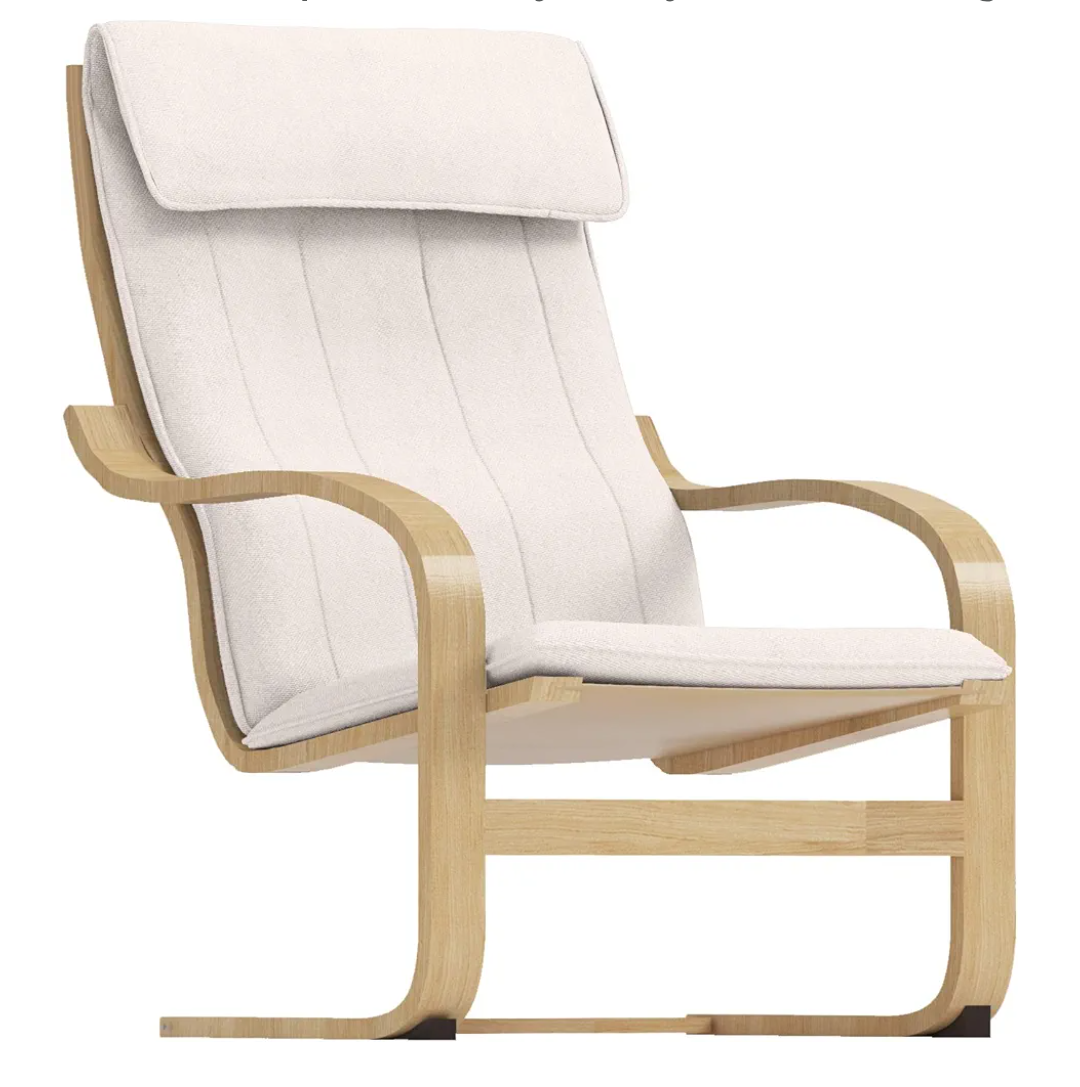 IKEA Poäng Chair with White Cover - photo 3