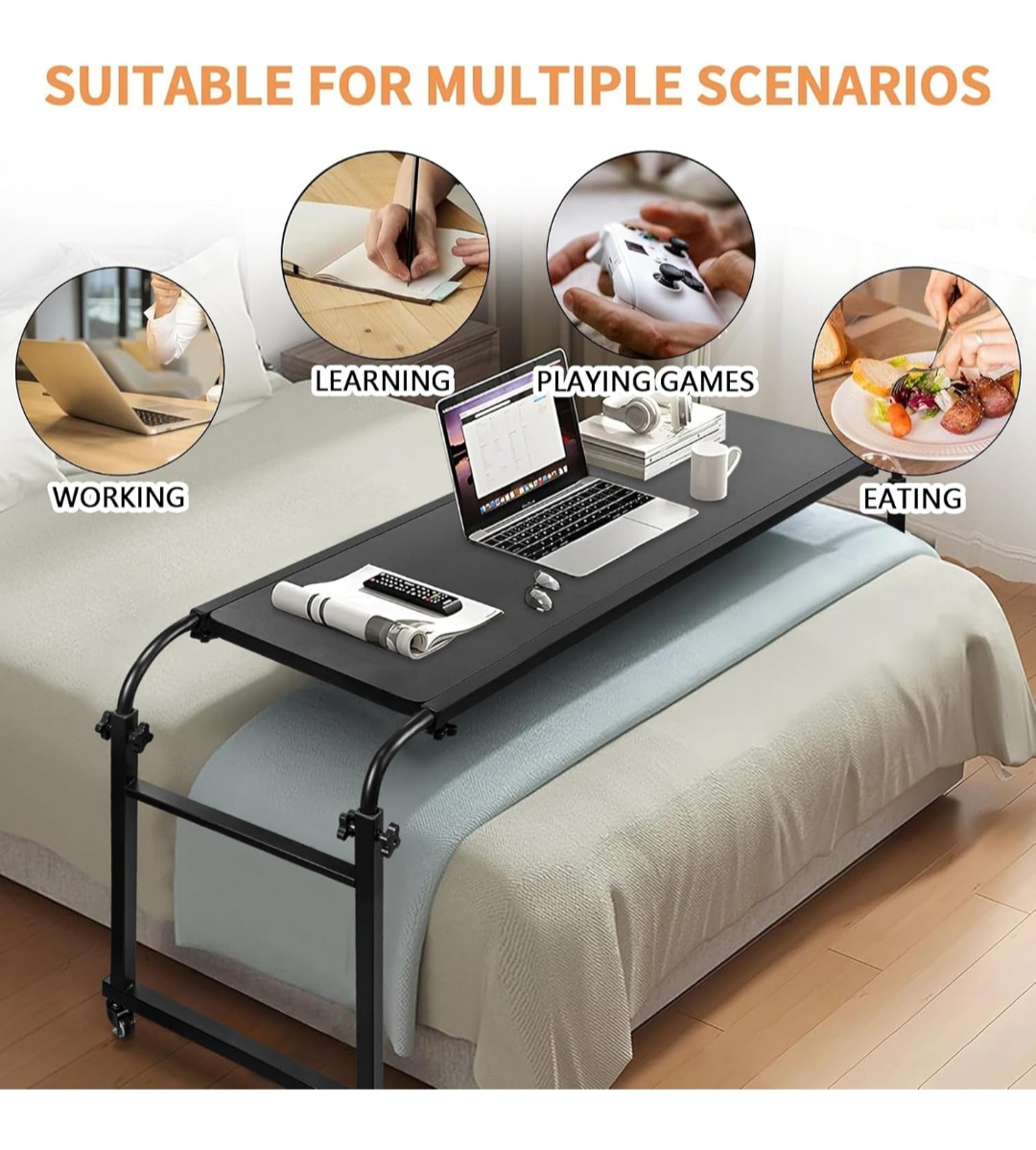 Overbed Table with Wheels, - photo 4