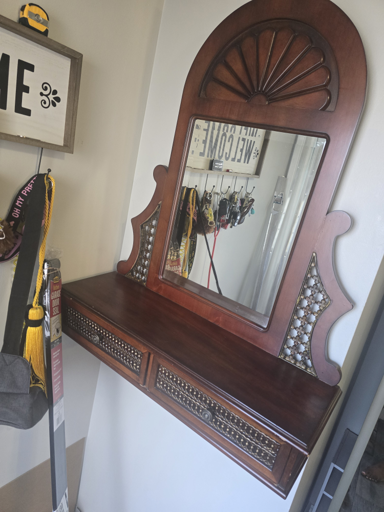 MOVING SALE - Antique Wooden Wall Mounted Mirror - photo 2
