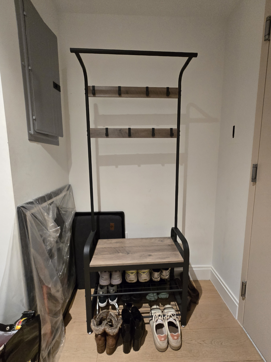 Coat Rack with Bench and Shoe Storage - photo 2