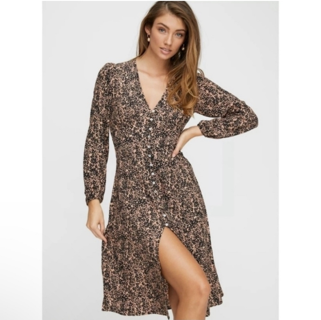 Wilfred Leopard Print Midi Dress - Size XS