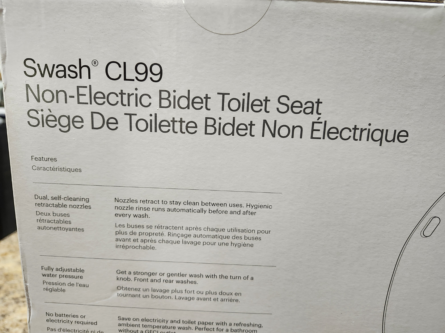 Brondell toilet seat bidet non electric - photo 3