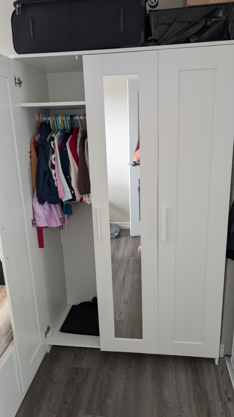 Ikea White Wardrobe with Mirror - photo 2
