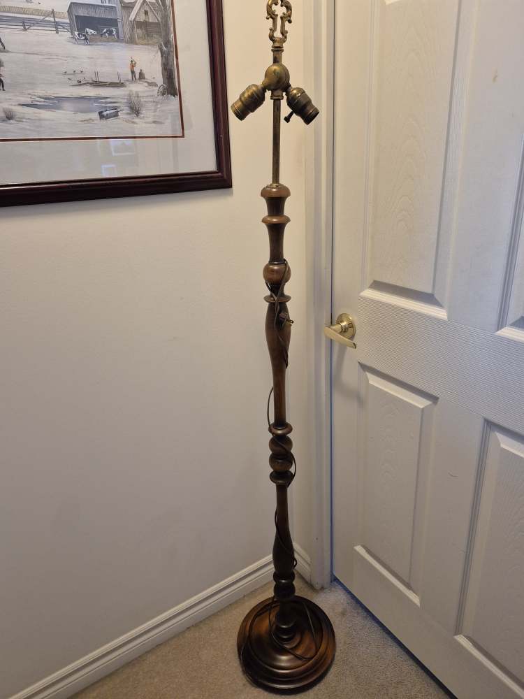 Vintage Wooden Floor Lamp with Two Lights! - photo 2