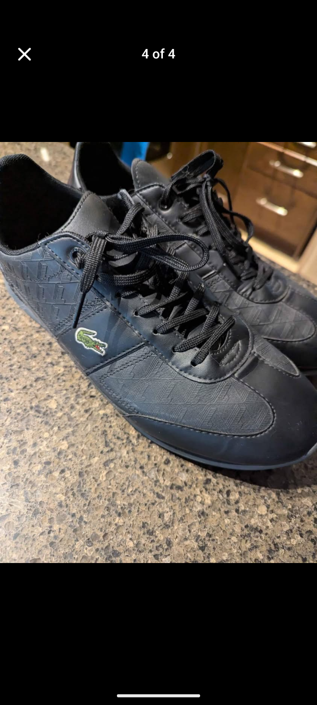 Lacoste Men's Black Leather Sneakers