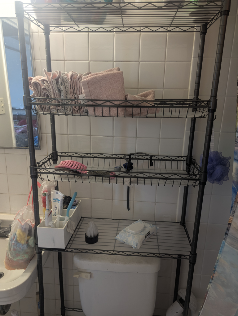 4-Tier Wire Bathroom Shelf Organizer
