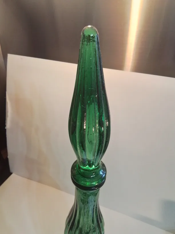 Vintage Green Handblown Empoli Decanter with Stopper💚 image indicator(3)