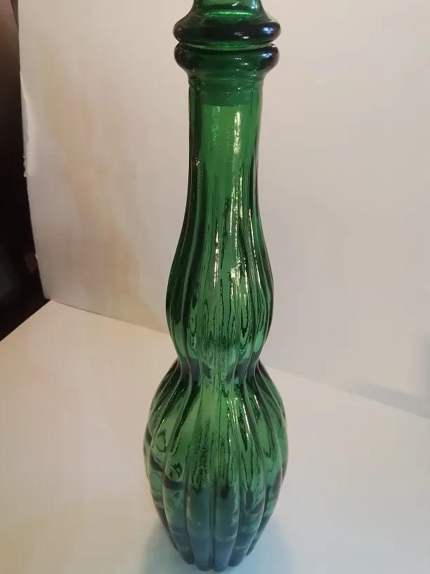 Vintage Green Handblown Empoli Decanter with Stopper💚 image indicator(4)