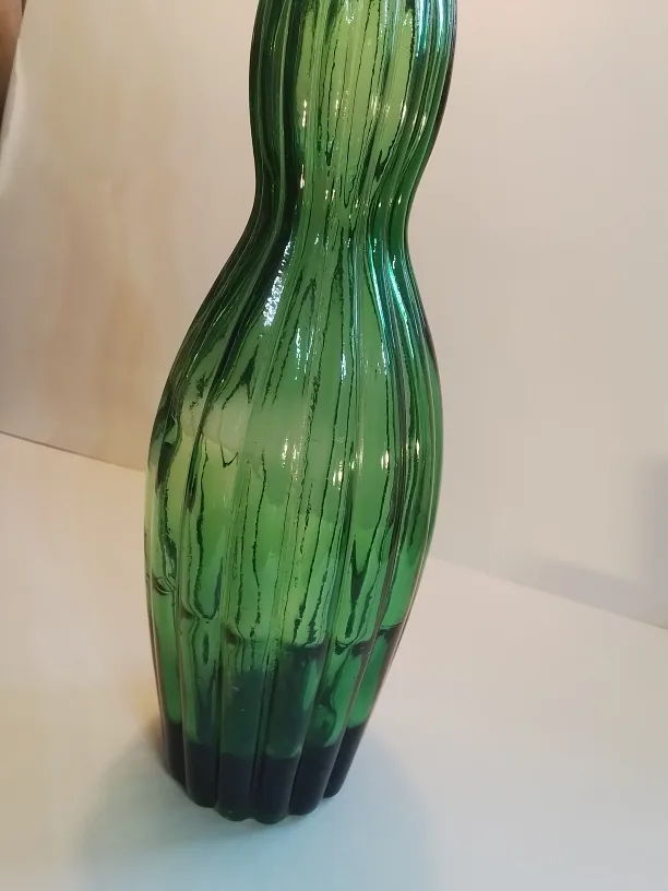Vintage Green Handblown Empoli Decanter with Stopper💚 image indicator(5)