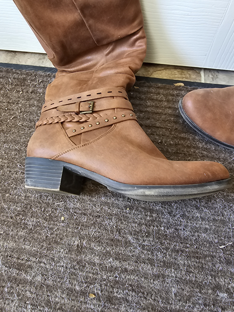 Denver Hayes Brown Leather Boots - Size 7 1/2 M - photo 3