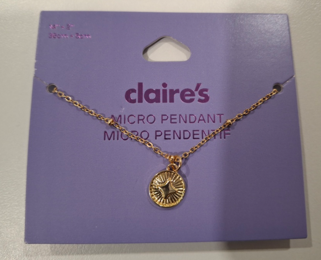 Gold Micro Pendant Necklace from Claire's 💚