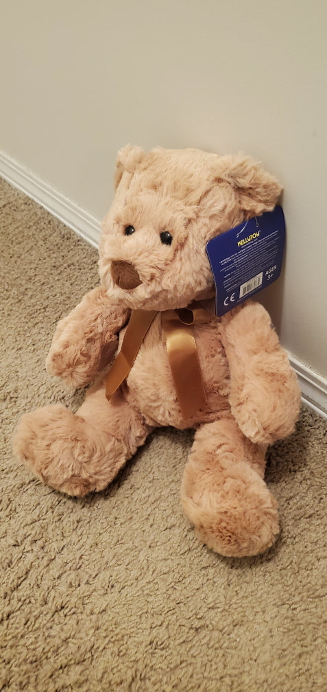 Adorable Beige Plush Teddy Bear with Bow - photo 3
