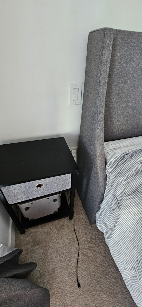 Grey Wingback Bed Frame & 2 Nightstands - photo 3