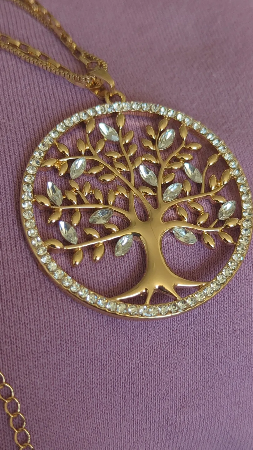 Gold Tree of Life Custom Necklace with Extra Chain image indicator(2)