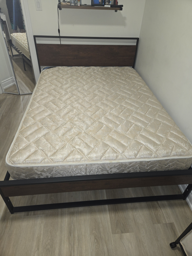 Queen Bed Frame with Mattress