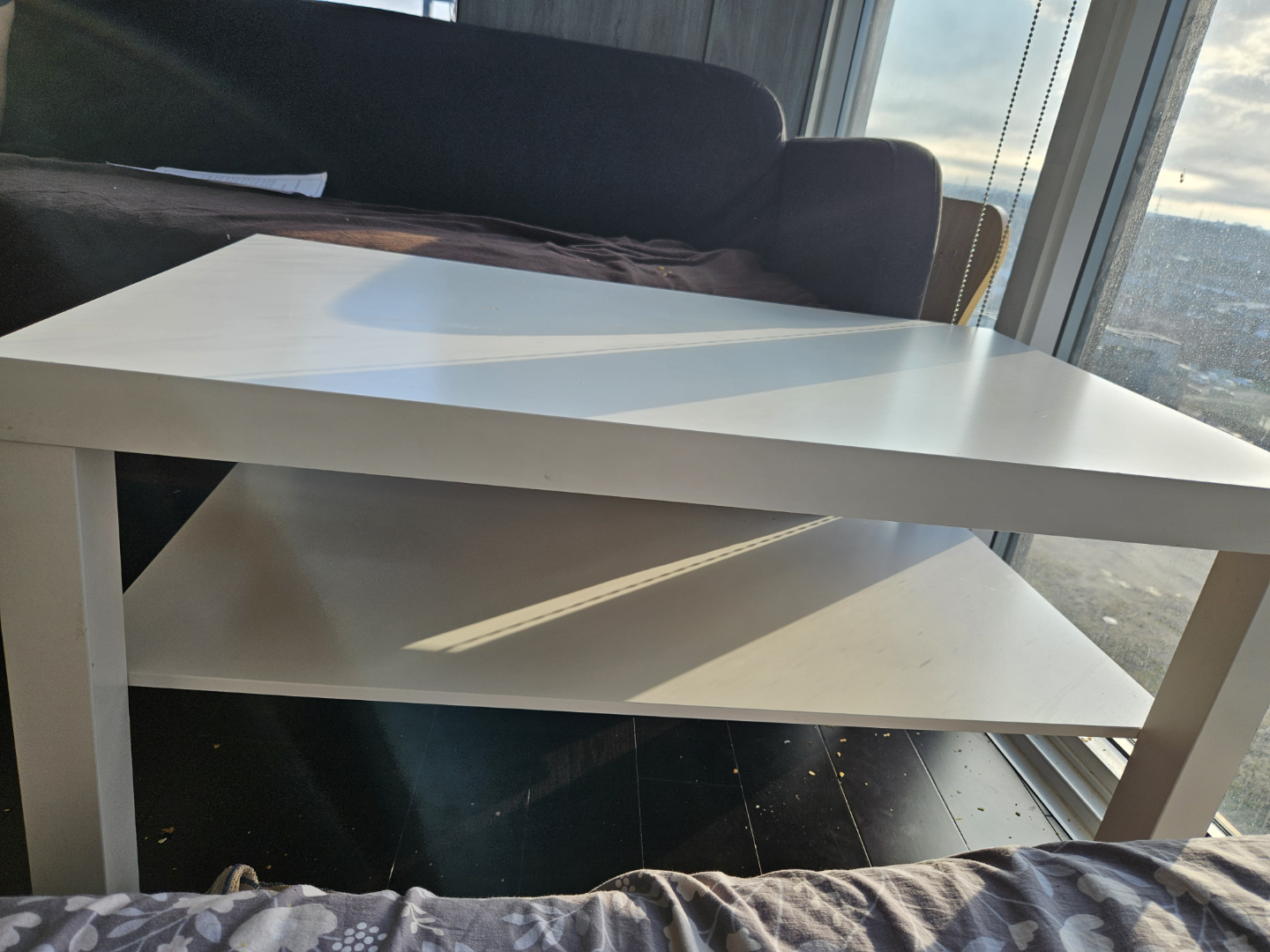 White Coffee Table with Shelf
