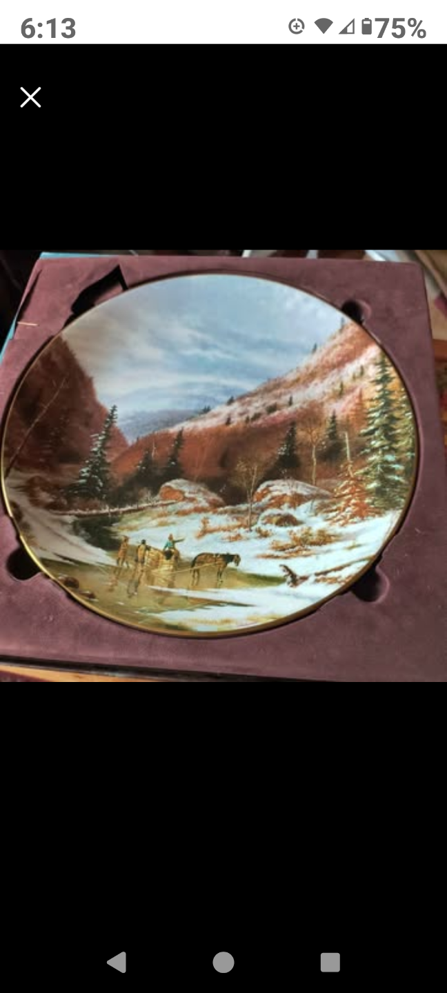 Quebec Winter Collector Plate by C.K. Krishaff