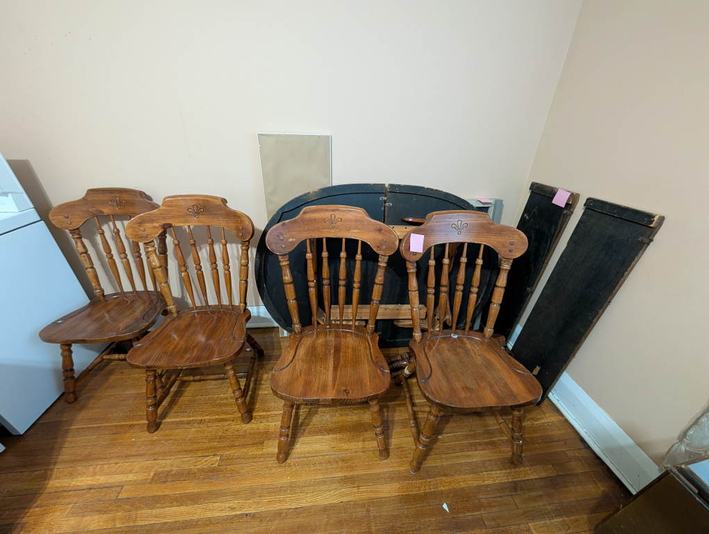 Vintage Wooden Dining Set - Table and Four Chairs - photo 4