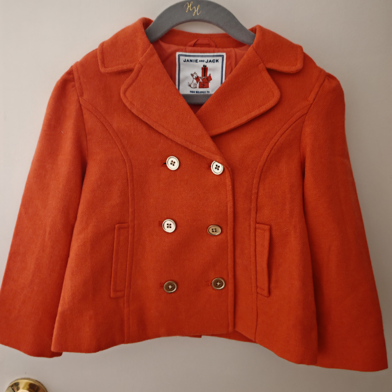Janie and Jack Girls' Orange Peacoat