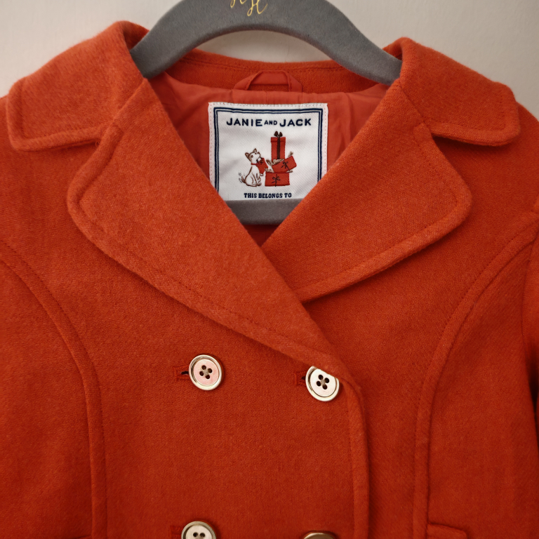 Janie and Jack Girls' Orange Peacoat - photo 3