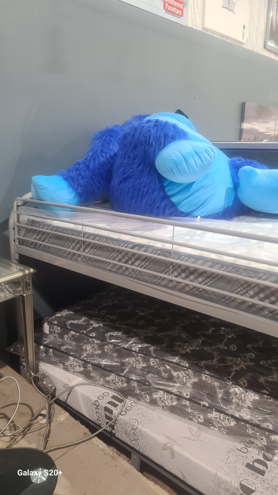 Metal Bunk Bed Frame with Mattresses