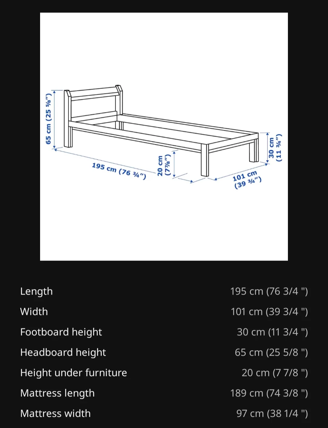 IKEA NEIDEN Twin Bed Frame - Gently Used 💚 image indicator(6)