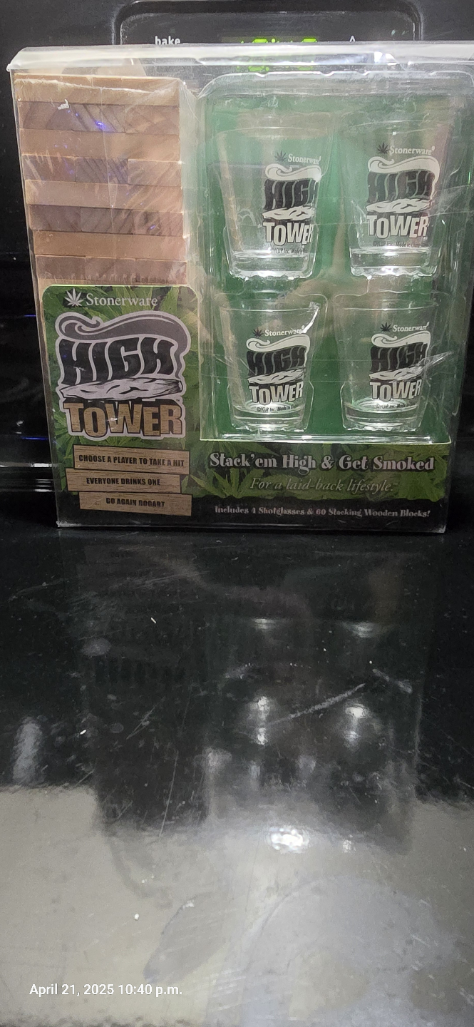 Stonerware High Tower Stacking Game & Shot Glasses