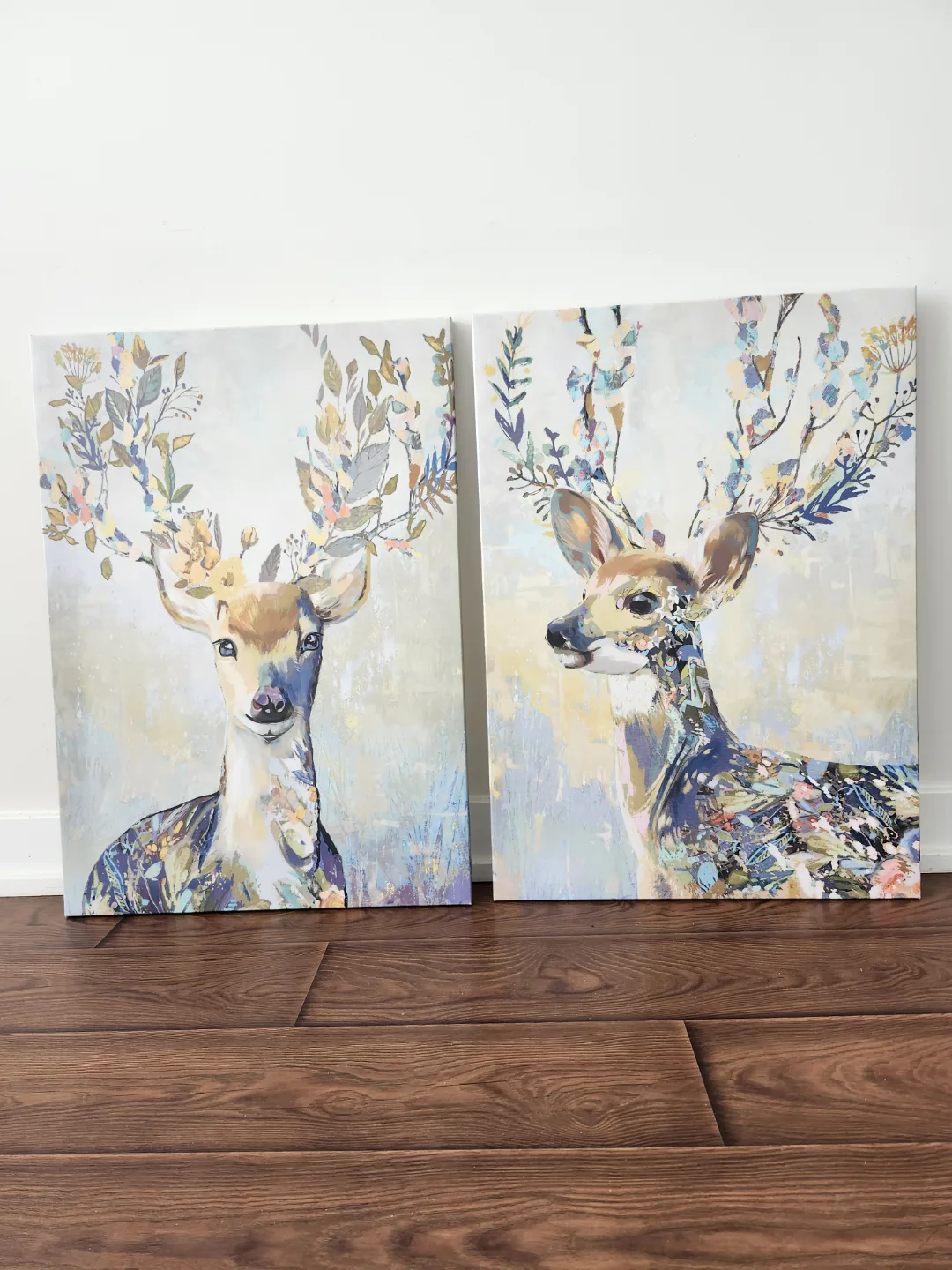 Pair of Floral Deer Canvas Wall Art image indicator(4)