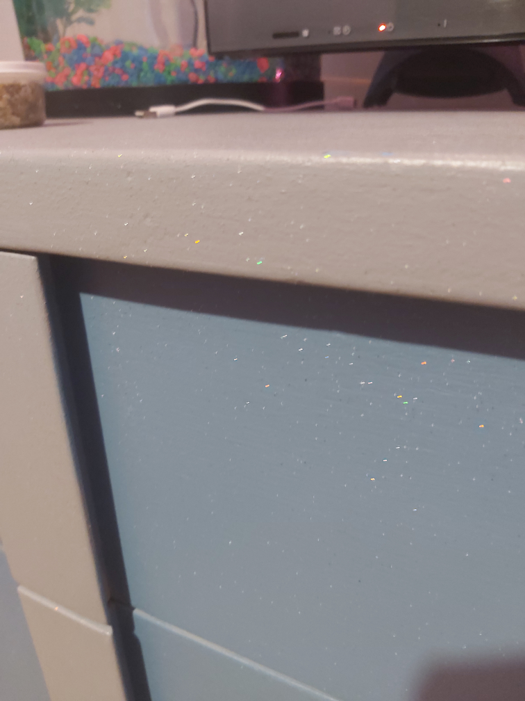 Upcycled six-drawer dresser, light blue and grey - photo 2