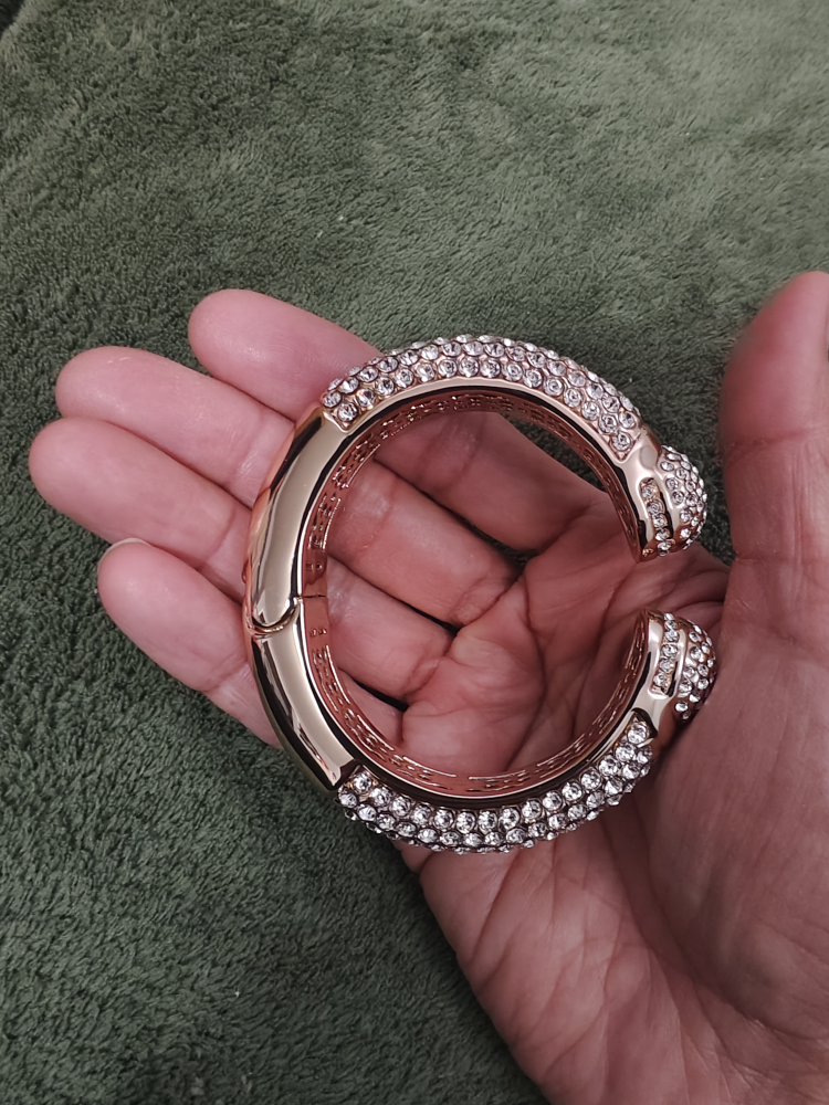Rose Gold Crystal Cuff Bracelet - photo 3