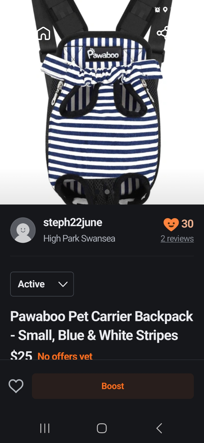 Pawaboo Pet Carrier Backpack - Small, Blue & White Stripes