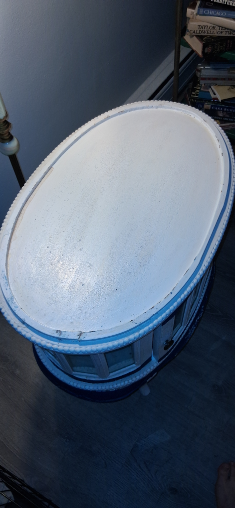 Vintage Oval Glass-Front Table - photo 5