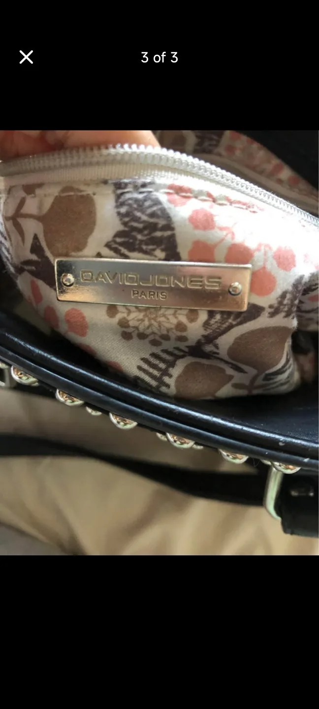 David Jones Paris Black Studded Handbag image indicator(2)