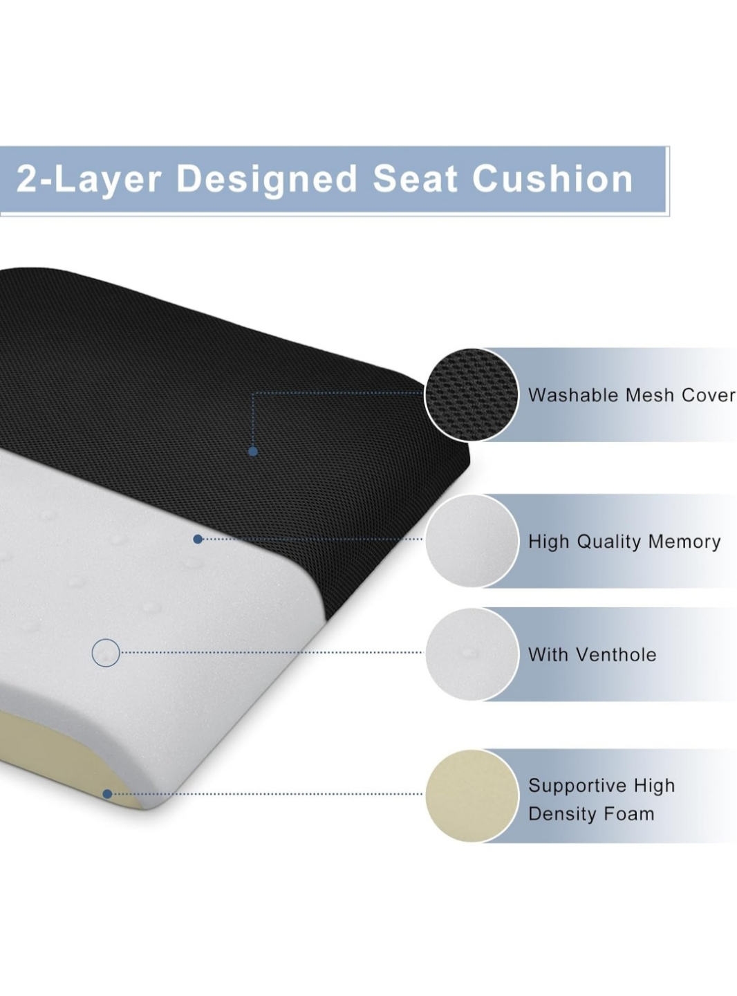 Extra Large 2-Layer Seat Cushion with Handle - photo 3