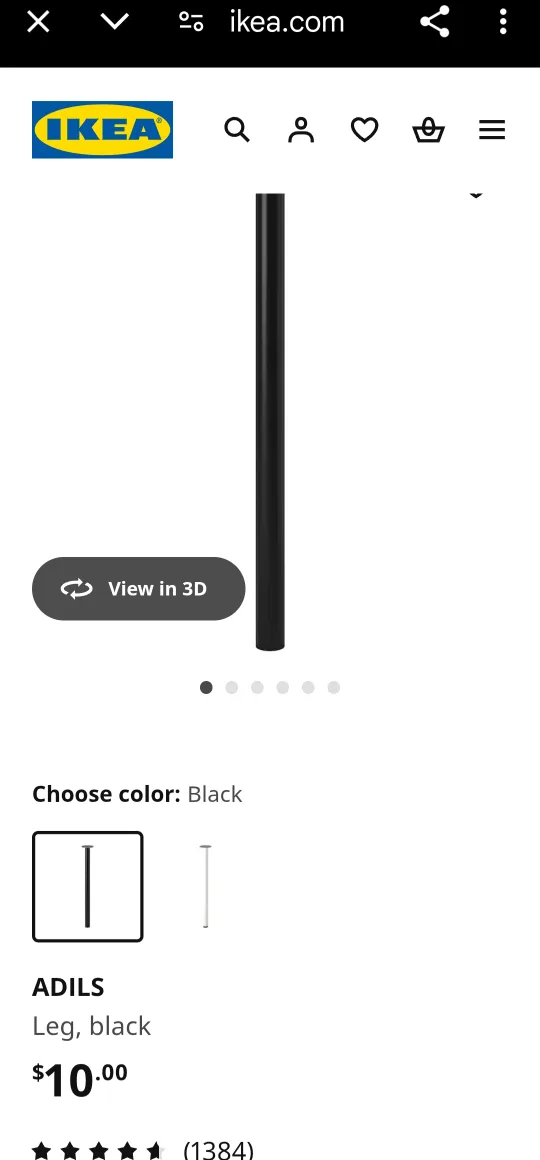 IKEA LAGKAPTÉN 55" Tabletop & ADILS Legs - Black-Brown Desk image indicator(3)