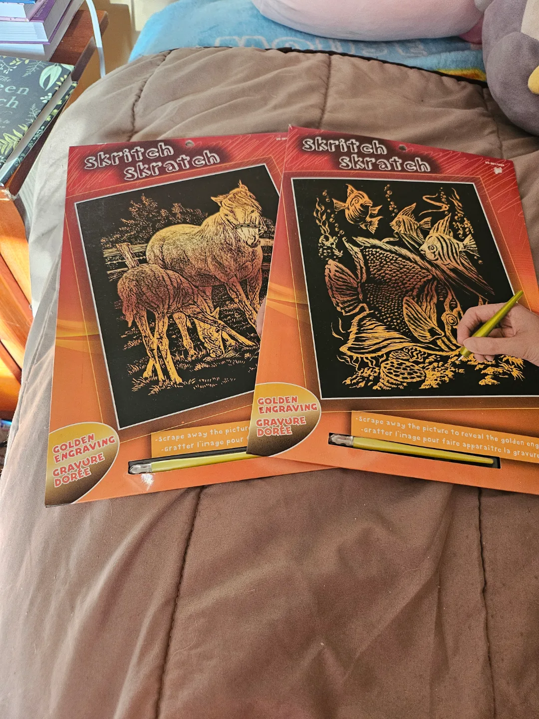 Two Skritch Skratch Golden Engraving Scratch Art Boards thumbnail