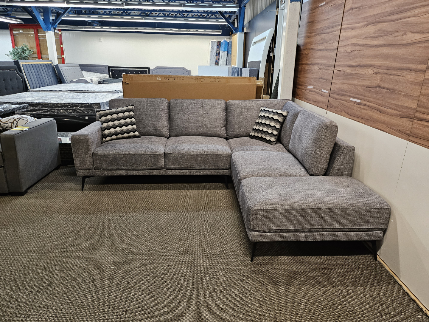4-Seater Sectional Sofa – Light Grey (Warehouse Sale)
