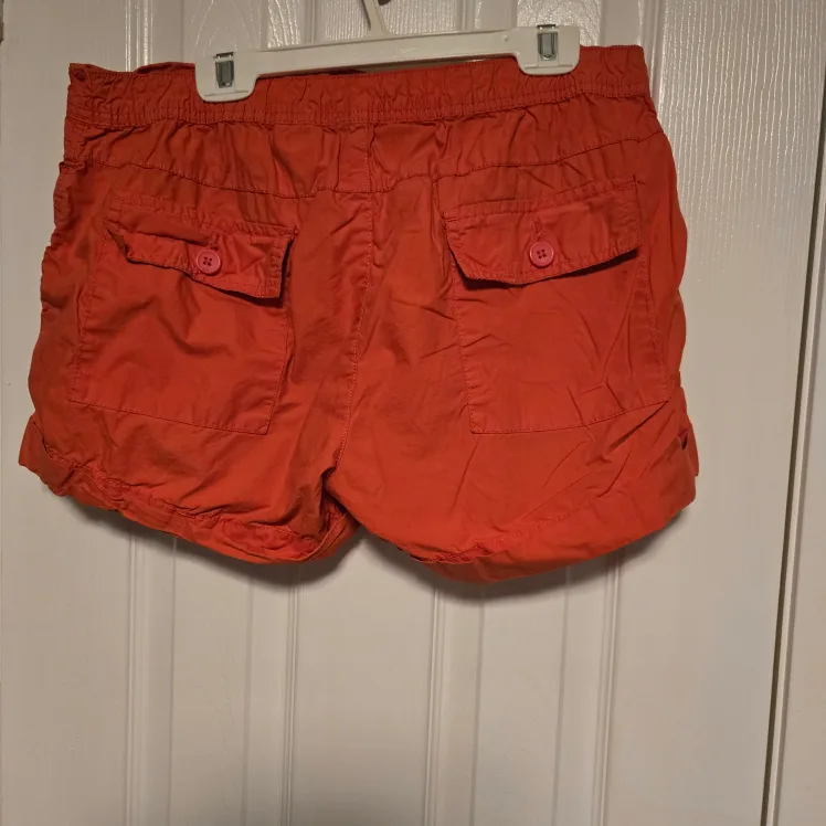Women's Orange Cotton Shorts Size M image indicator(2)