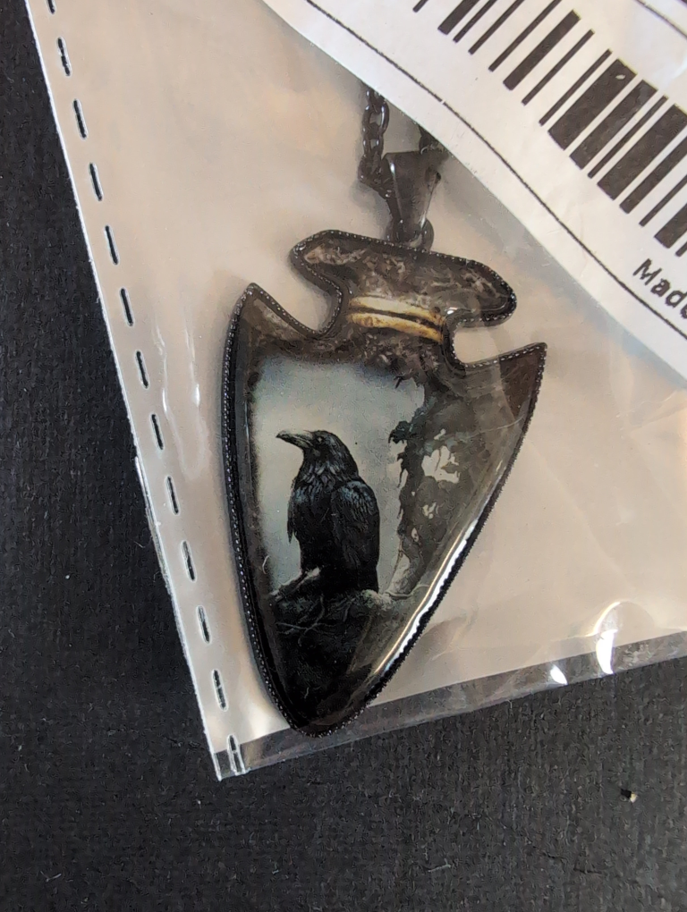 Raven Arrowhead Necklace