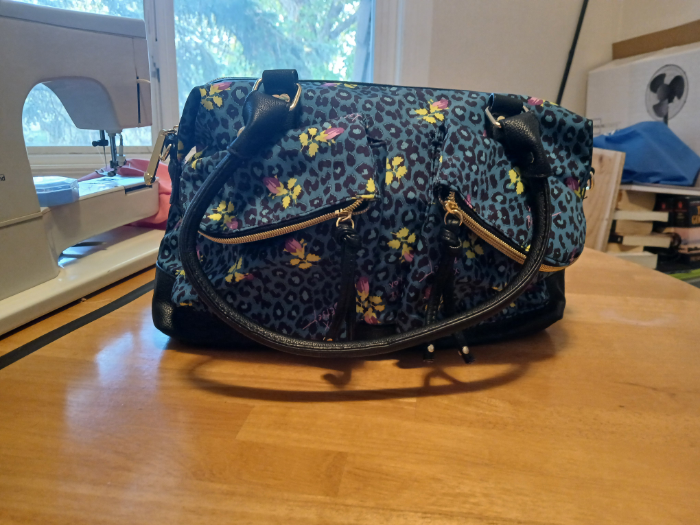 Cute Floral and Leopard Print Handbag