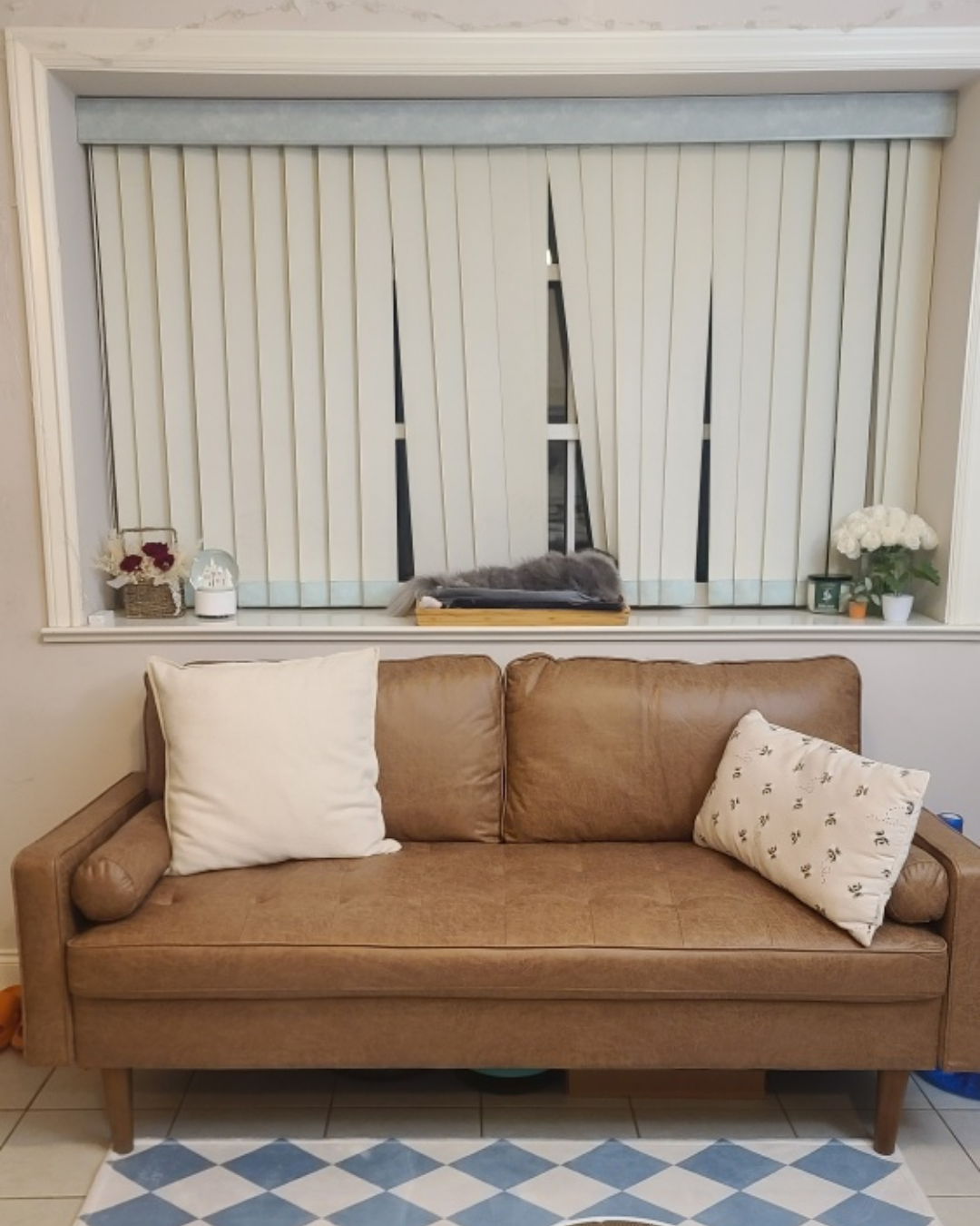 Faux Leather Loveseat Couch - photo 2