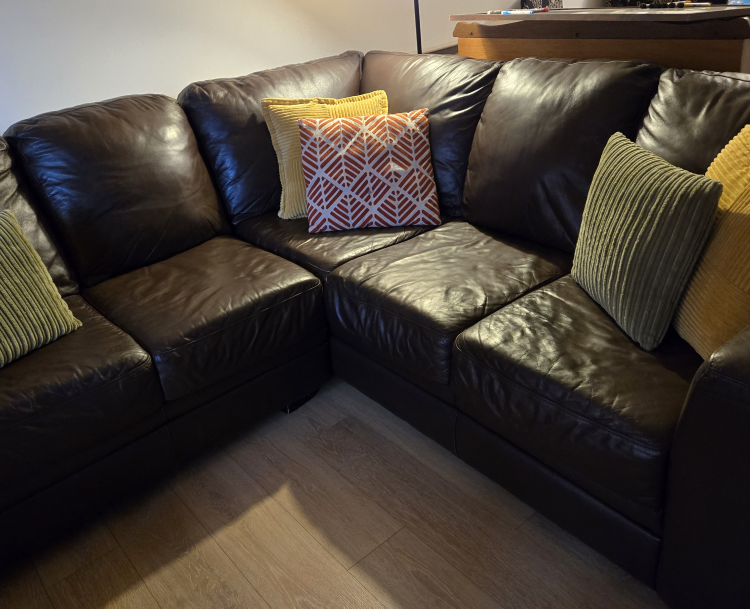 Brown Leather Corner Sectional Sofa - photo 4